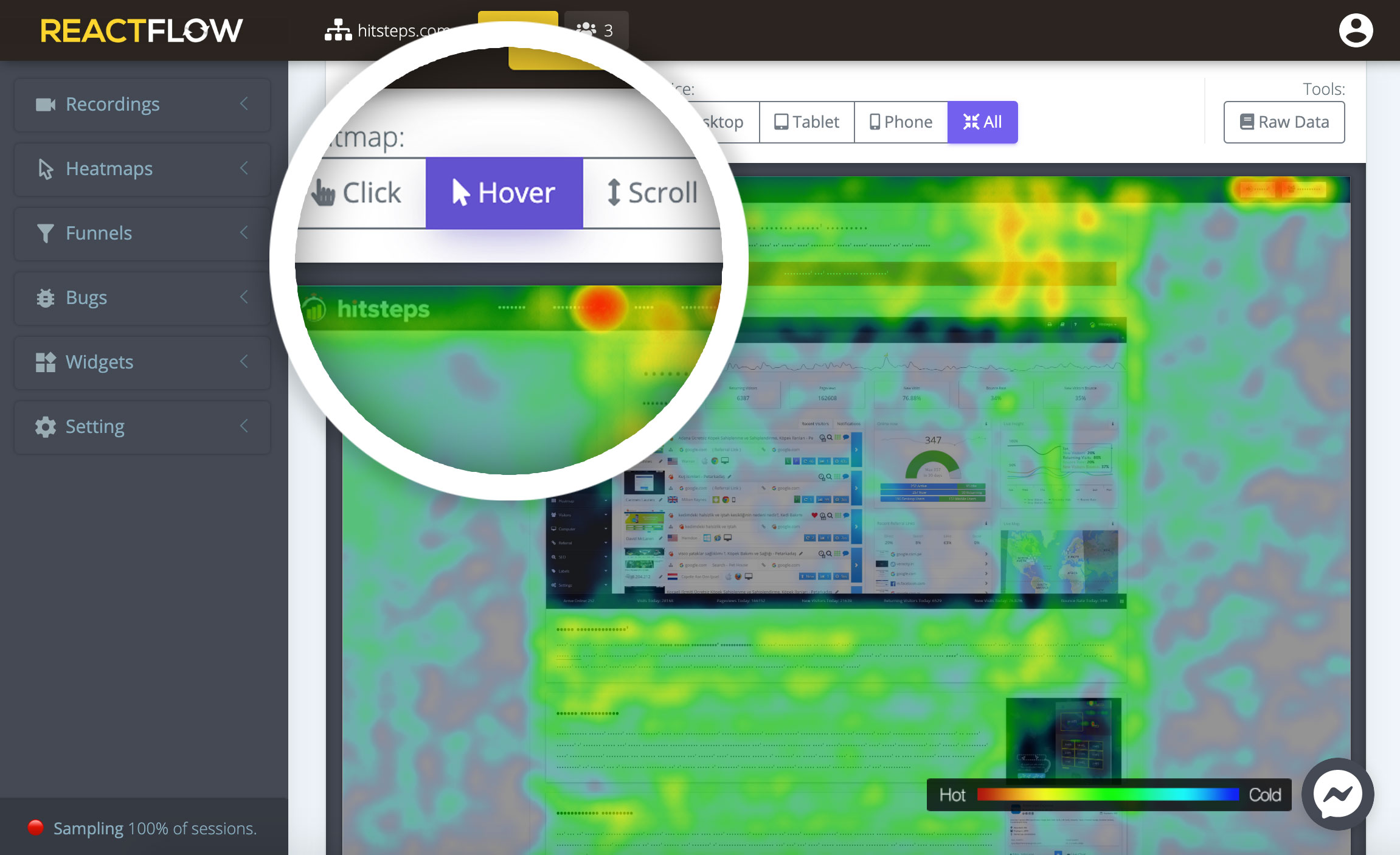 Hover heatmap