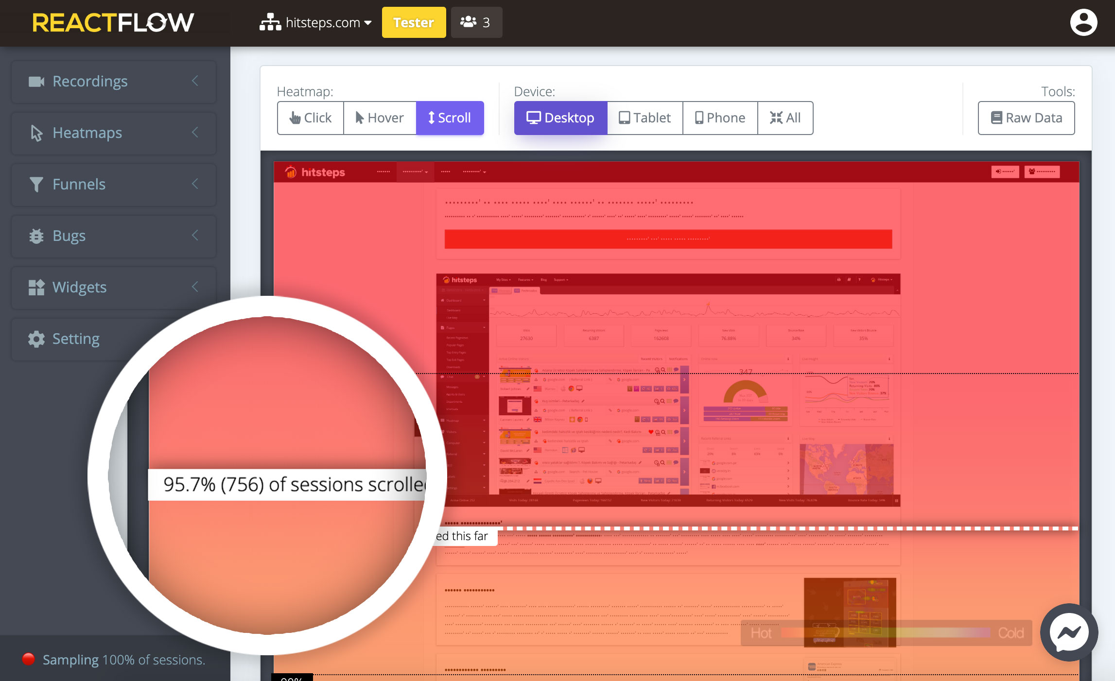 Scroll heatmap